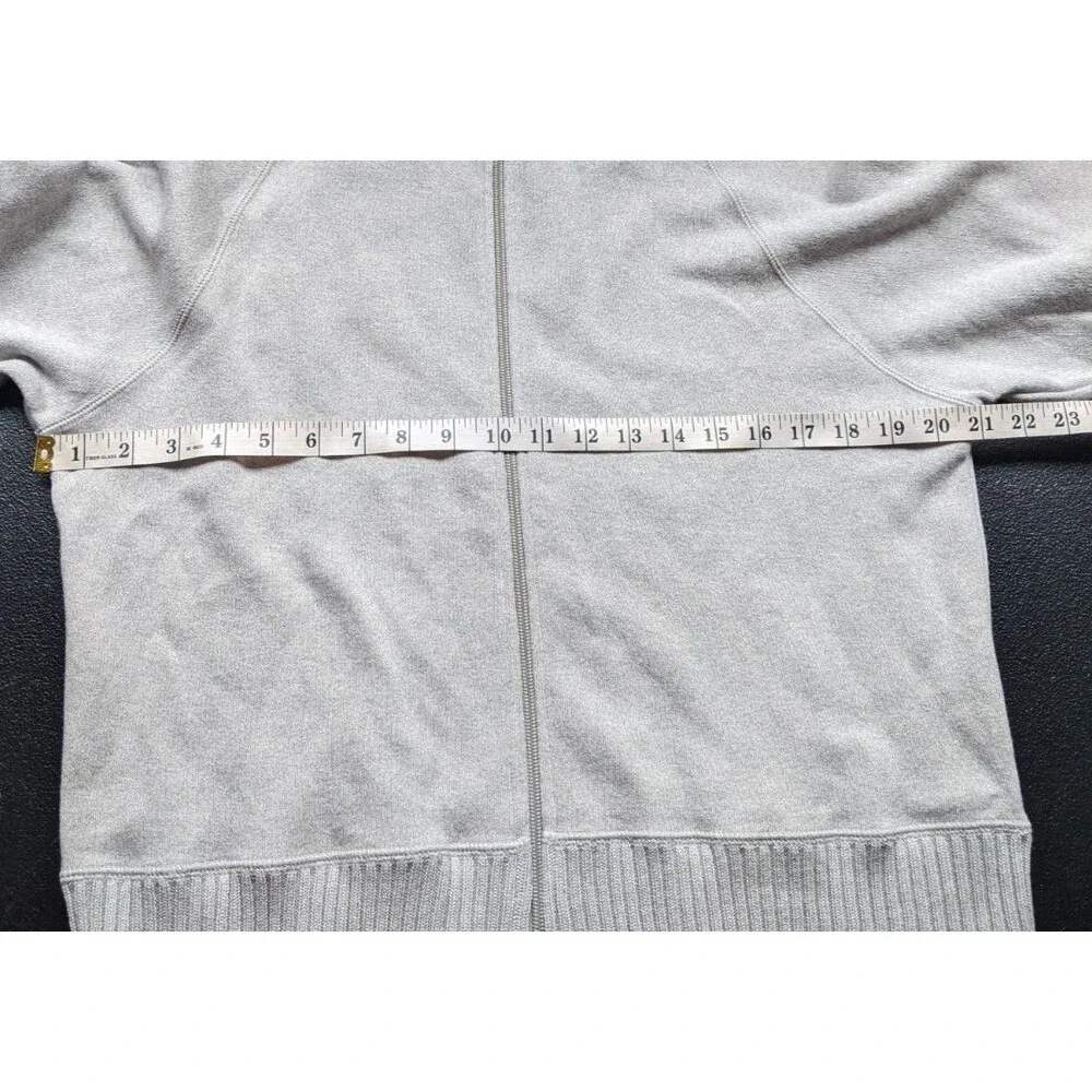 Vintage Eddie Bauer Women's Sweater Gray Full Zip 100% Cotton Made In USA Large